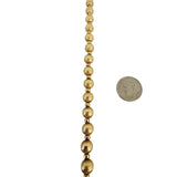 14k Yellow Gold 34.2g Vintage Long 7mm Ball Bead Necklace 36"