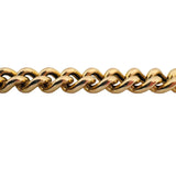 14k Yellow Gold 21.4g Vintage Curb Link Bracelet with Heart Charm Clasp 8"