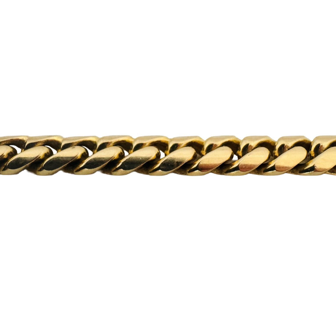 18k Yellow Gold 31.4g Solid Heavy 7.5mm Cuban Link Bracelet Italy 7.25"