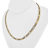14k Yellow Gold 8.6g Hollow Polished 6mm Figaro Link Chain Necklace Italy 18"