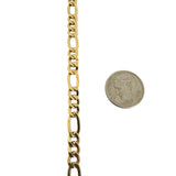 14k Yellow Gold 8.6g Hollow Polished 6mm Figaro Link Chain Necklace Italy 18"