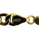 14k Yellow Gold 8.6g Hollow Polished 6mm Figaro Link Chain Necklace Italy 18"