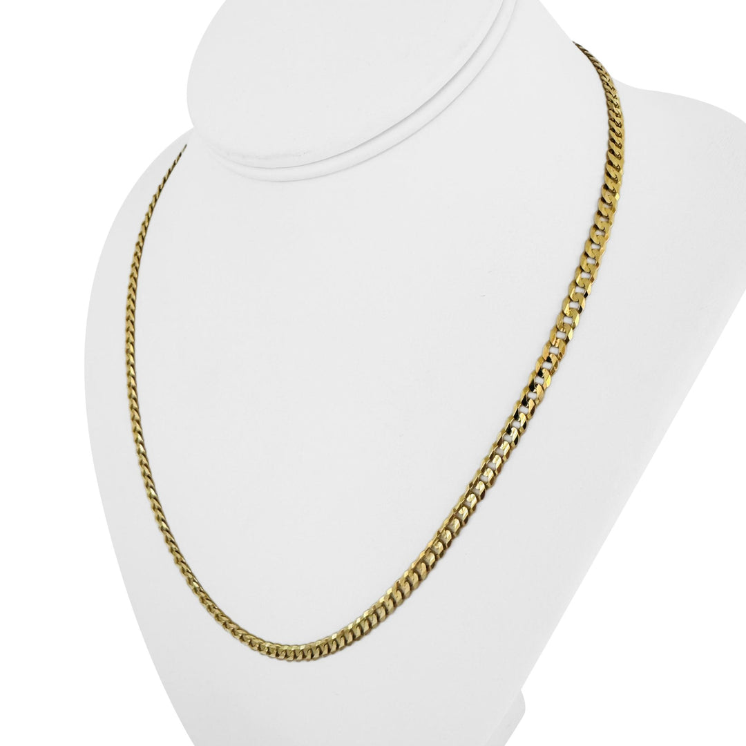 14k Yellow Gold 12.3g Solid Flat 4mm Curb Link Chain Necklace 20"