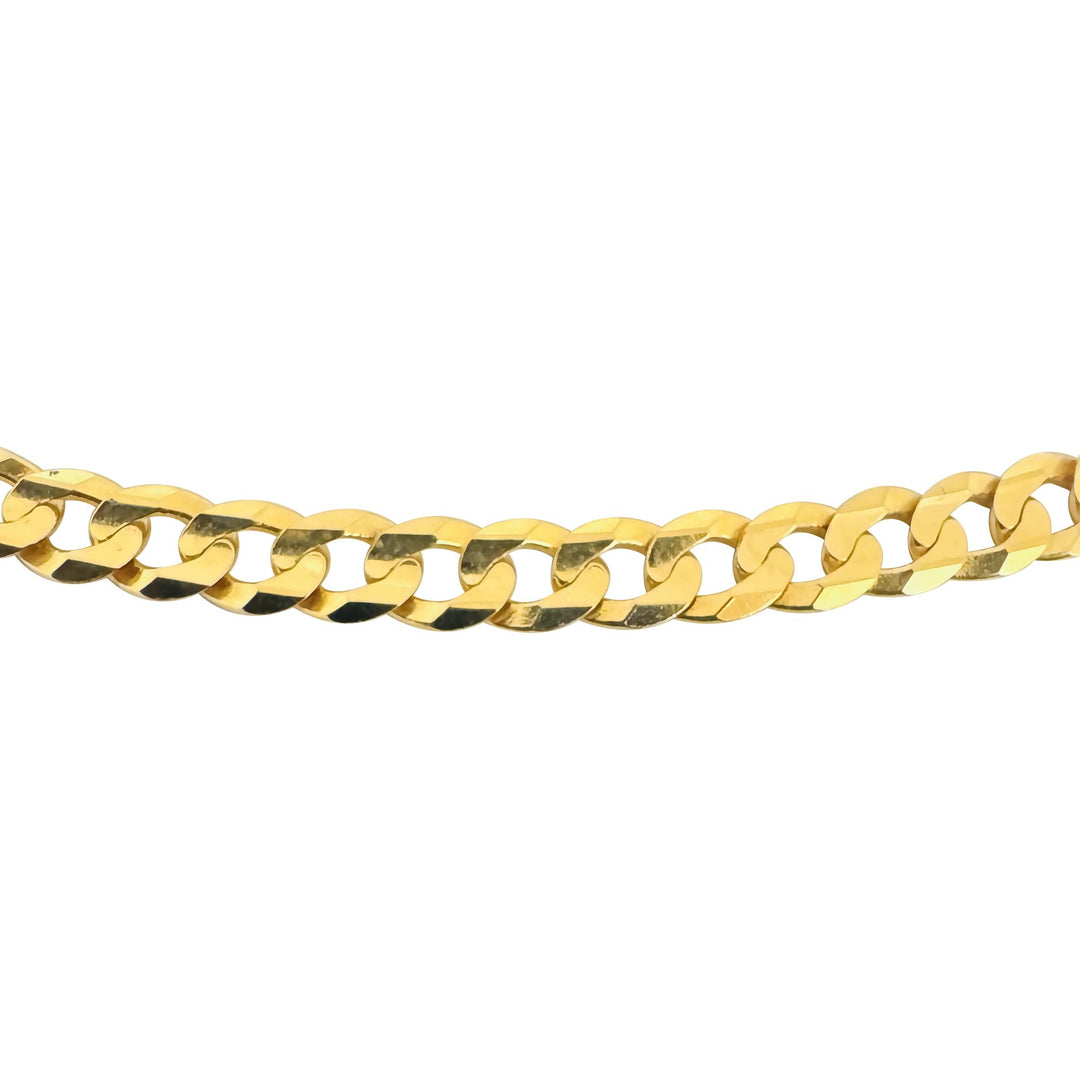 14k Yellow Gold 12.3g Solid Flat 4mm Curb Link Chain Necklace 20"