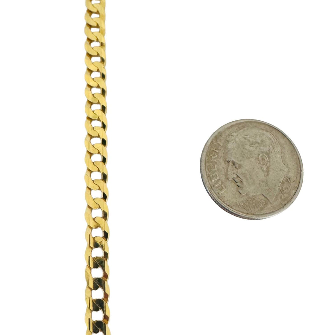 14k Yellow Gold 12.3g Solid Flat 4mm Curb Link Chain Necklace 20"