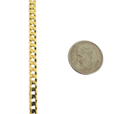 14k Yellow Gold 12.3g Solid Flat 4mm Curb Link Chain Necklace 20"