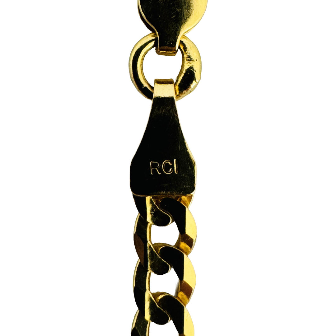 14k Yellow Gold 12.3g Solid Flat 4mm Curb Link Chain Necklace 20"