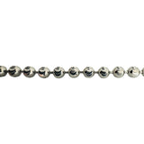 14k White Gold 24.6g Solid Heavy 4mm Moon Cut Ball Bead Necklace 20"