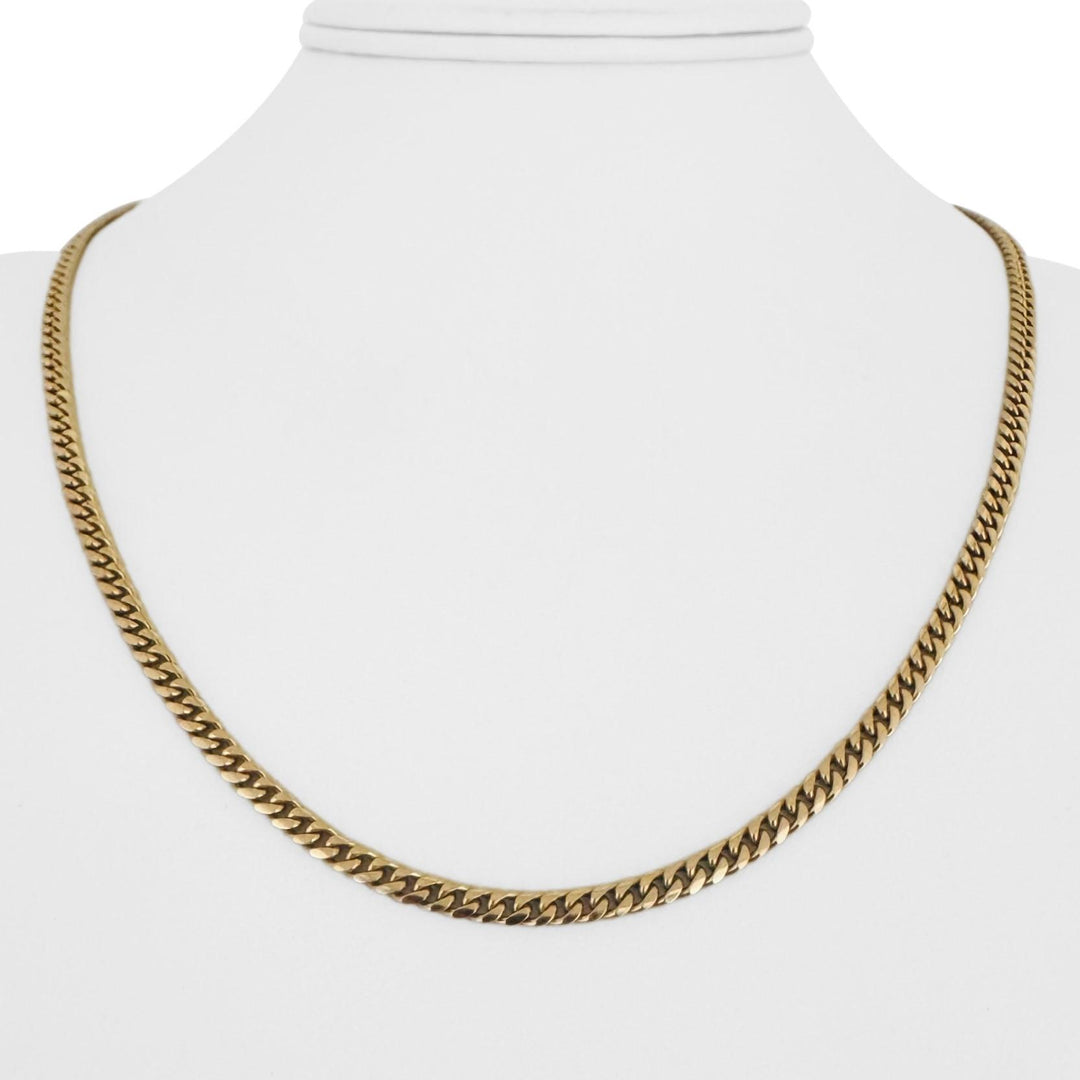 14k Yellow Gold 16.5g Solid 3.5mm Cuban Curb Link Chain Necklace 20"