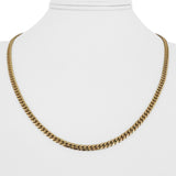 14k Yellow Gold 16.5g Solid 3.5mm Cuban Curb Link Chain Necklace 20"