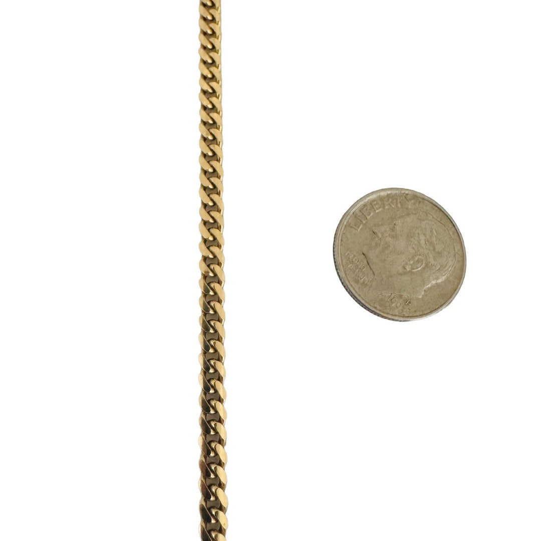 14k Yellow Gold 16.5g Solid 3.5mm Cuban Curb Link Chain Necklace 20"