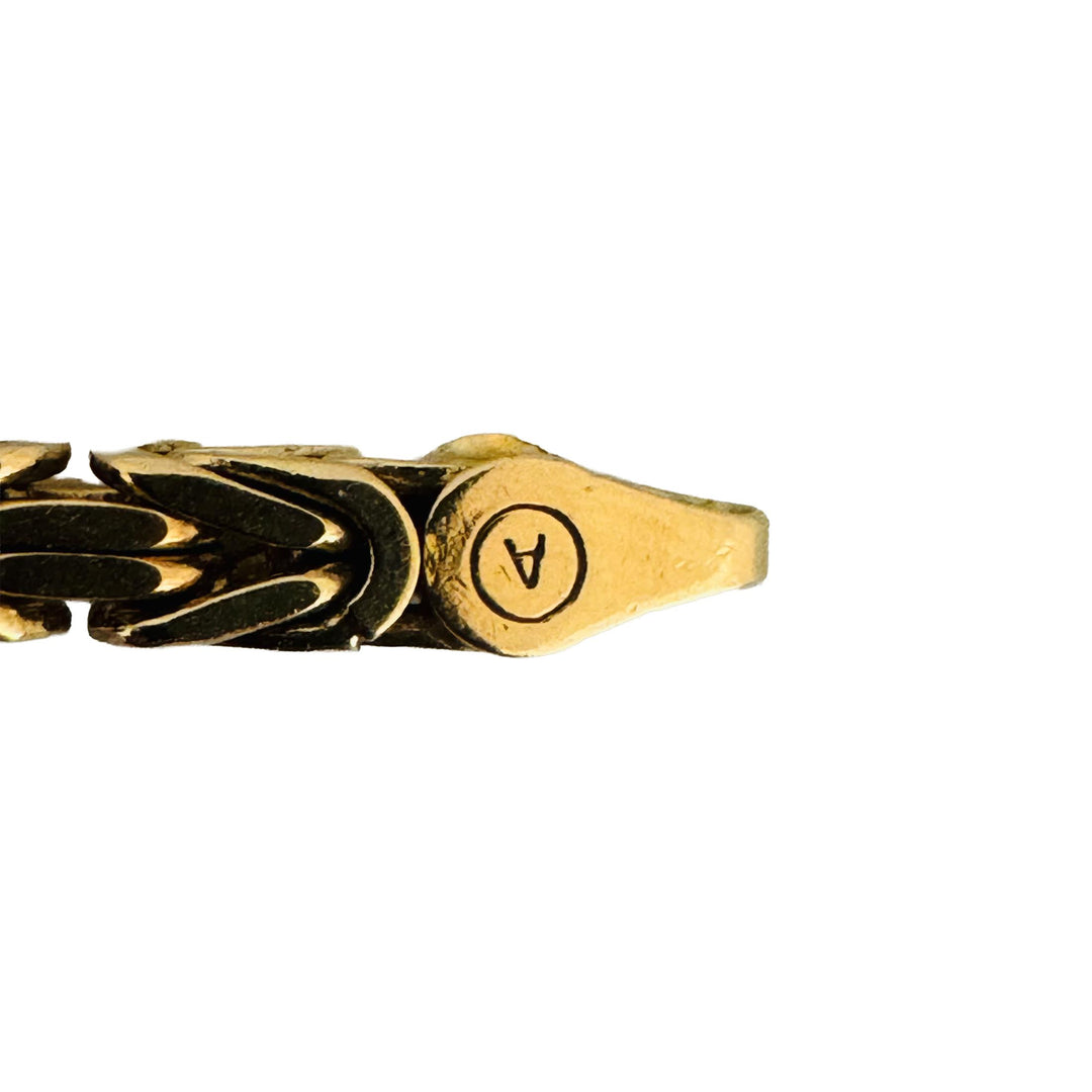 14k Yellow Gold 44.7g Solid Heavy Squared Byzantine Link Chain Necklace 24"