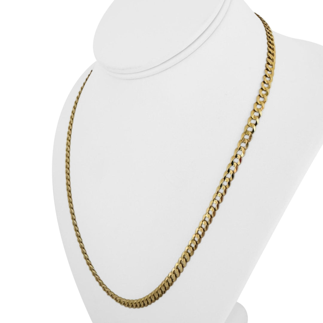 14k Yellow Gold 12.2g Solid Flat 5mm Curb Link Chain Necklace 20"