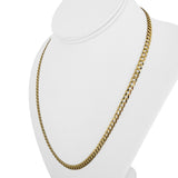 14k Yellow Gold 12.2g Solid Flat 5mm Curb Link Chain Necklace 20"