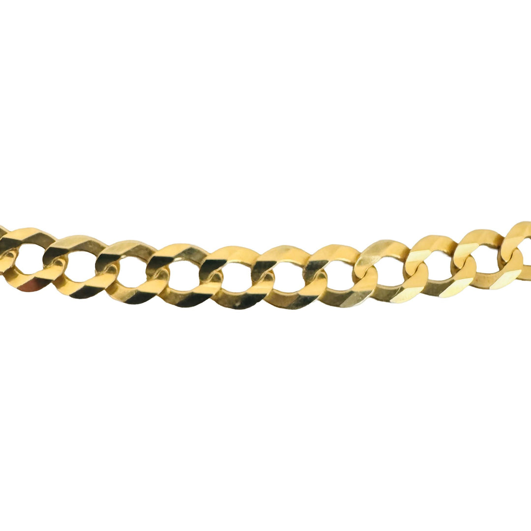 14k Yellow Gold 12.2g Solid Flat 5mm Curb Link Chain Necklace 20"