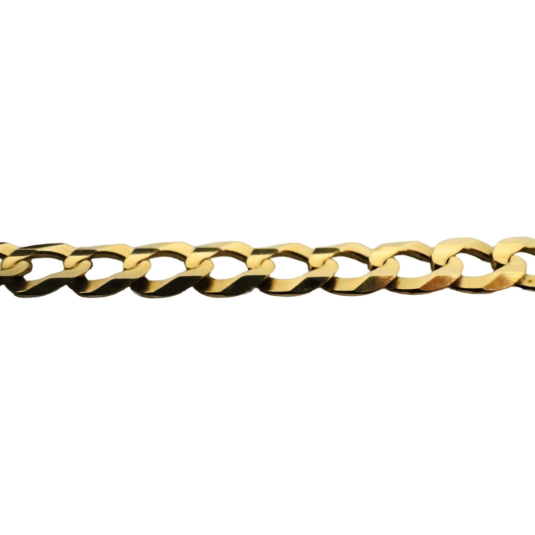 14k Yellow Gold 12.2g Solid Flat 5mm Curb Link Chain Necklace 20"