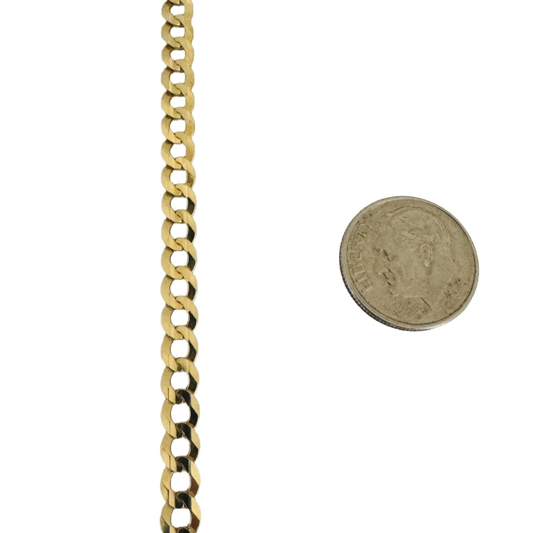 14k Yellow Gold 12.2g Solid Flat 5mm Curb Link Chain Necklace 20"