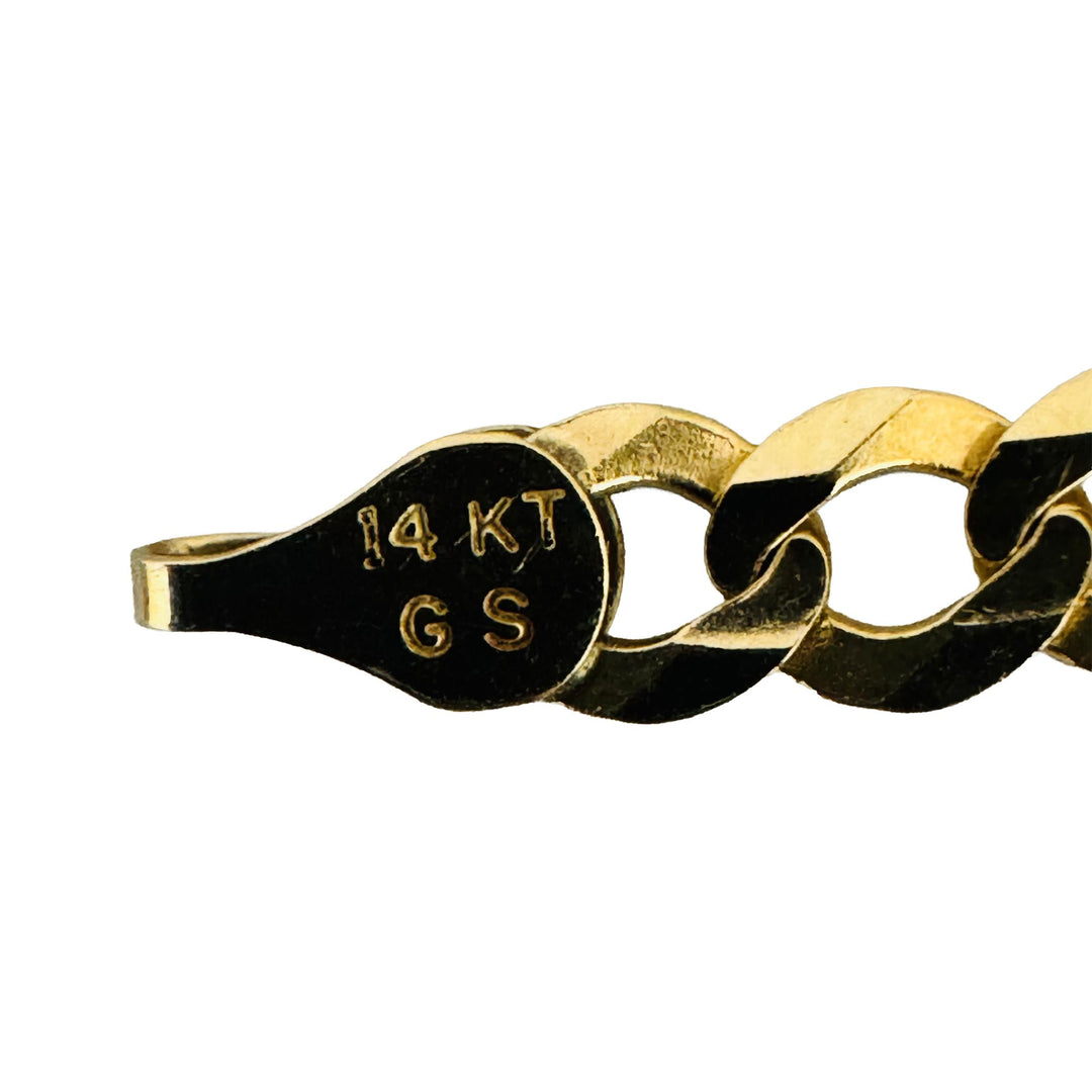 14k Yellow Gold 12.2g Solid Flat 5mm Curb Link Chain Necklace 20"