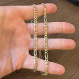 14k Yellow Gold 20g Solid 4.5mm Figaro Link Chain Necklace 24"