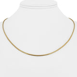 14k Yellow Gold 7.9g Solid Thin 1.5mm Round Snake Link Necklace Italy 18"