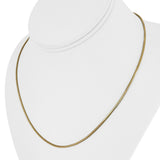 14k Yellow Gold 7.9g Solid Thin 1.5mm Round Snake Link Necklace Italy 18"