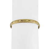 14k Yellow Gold 13.6g Solid Textured Diamond Cut Omega Link Bracelet Italy 7"