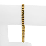 14k Yellow Gold 7.6g Hollow 5mm Cuban Curb Link Bracelet Italy 8"