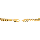 14k Yellow Gold 7.6g Hollow 5mm Cuban Curb Link Bracelet Italy 8"