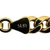 14k Yellow Gold 7.6g Hollow 5mm Cuban Curb Link Bracelet Italy 8"