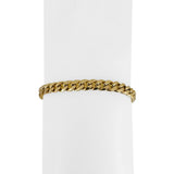14k Yellow Gold 7.6g Hollow 5mm Cuban Curb Link Bracelet Italy 8"