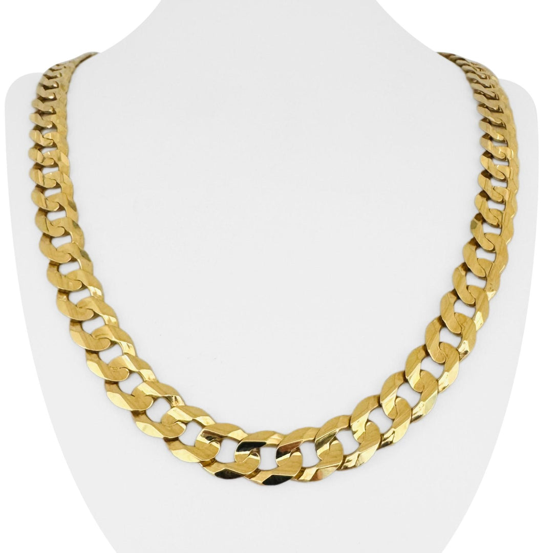 10k Yellow Gold 72.7g Solid Heavy 11mm Curb Link Chain Necklace 24"
