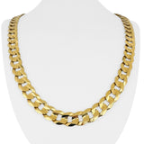 10k Yellow Gold 72.7g Solid Heavy 11mm Curb Link Chain Necklace 24"
