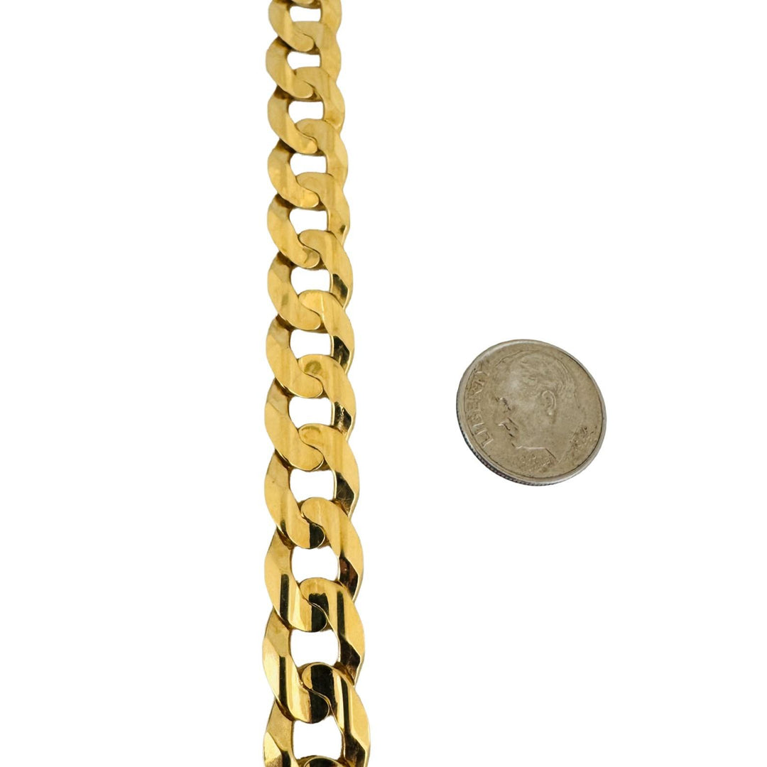 10k Yellow Gold 72.7g Solid Heavy 11mm Curb Link Chain Necklace 24"
