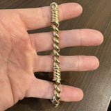 14k Yellow Gold 18.7g Ladies 10mm San Marco Station Link Bracelet Italy 7.5"