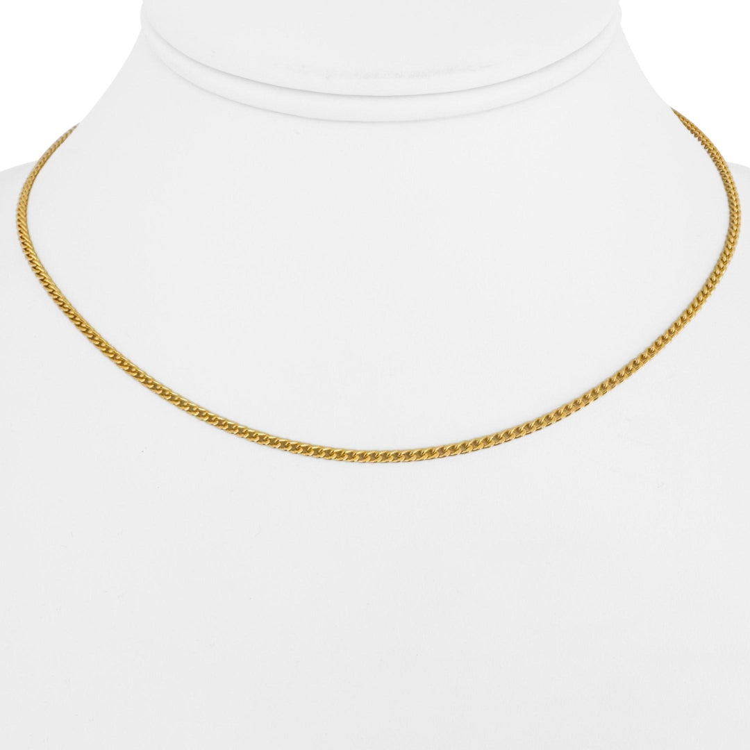 24k Pure Yellow Gold 5.8g Solid Thin 1.8mm Curb Link Chain Necklace 15"