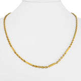 24k Pure Yellow Gold 19.6g Solid Heavy 2.8mm Cable Bar Link Chain Necklace 19"