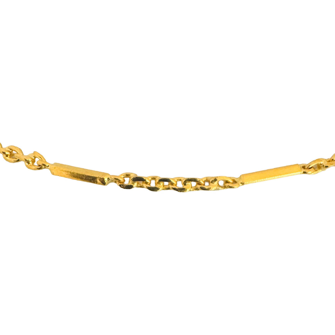 24k Pure Yellow Gold 19.6g Solid Heavy 2.8mm Cable Bar Link Chain Necklace 19"