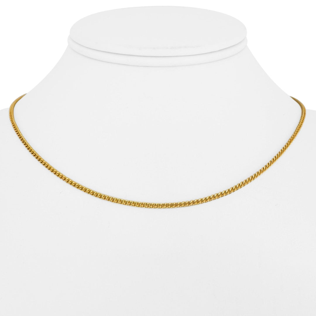 24k Pure Yellow Gold 7g Solid Thin 1.8mm Curb Link Chain Necklace 16"