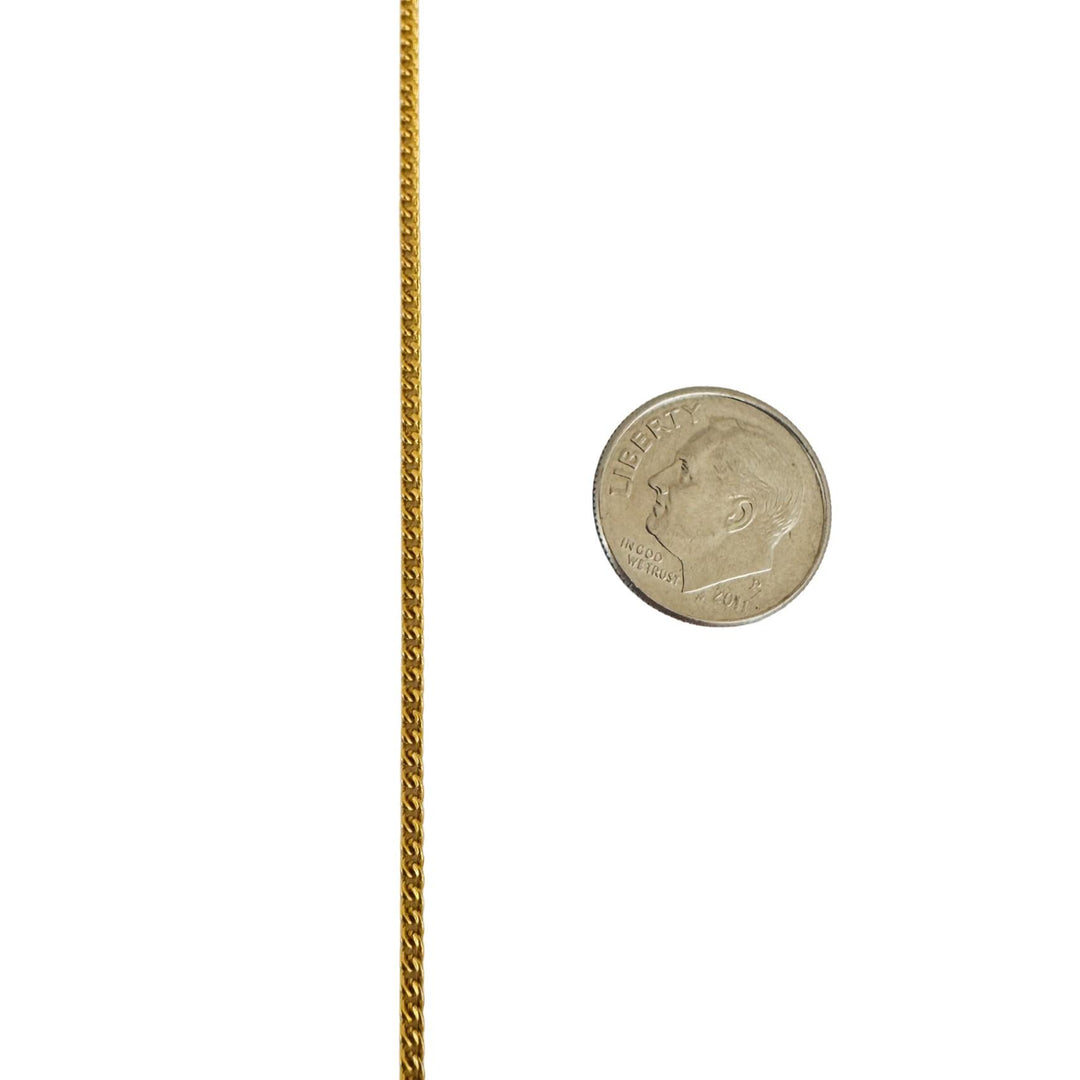 24k Pure Yellow Gold 7g Solid Thin 1.8mm Curb Link Chain Necklace 16"