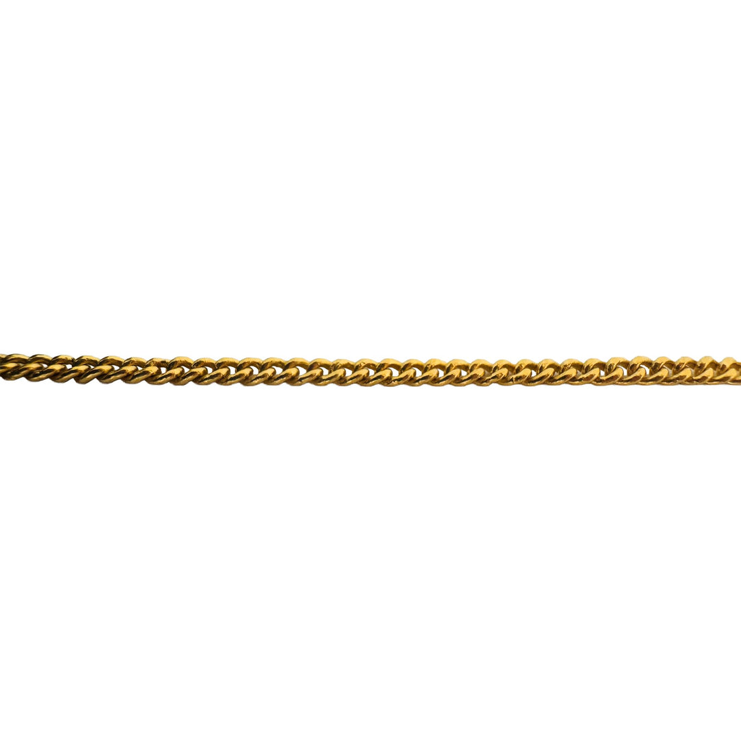 24k Pure Yellow Gold 9.7g Solid Thin 2mm Curb Link Chain Necklace 15.5"