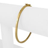 18k Yellow Gold 5g Hollow Straight Edge Oval Bangle Bracelet  7"