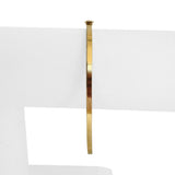 18k Yellow Gold 5g Hollow Straight Edge Oval Bangle Bracelet  7"