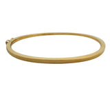 18k Yellow Gold 5g Hollow Straight Edge Oval Bangle Bracelet  7"