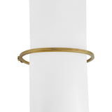18k Yellow Gold 5g Hollow Straight Edge Oval Bangle Bracelet  7"