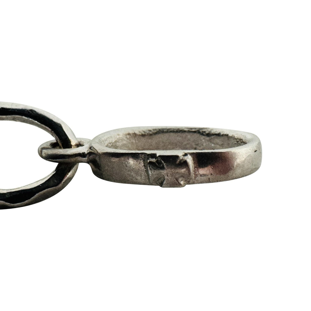 18k White Gold 27g Solid Heavy 6mm Hammered Oval Link Chain Necklace 21"