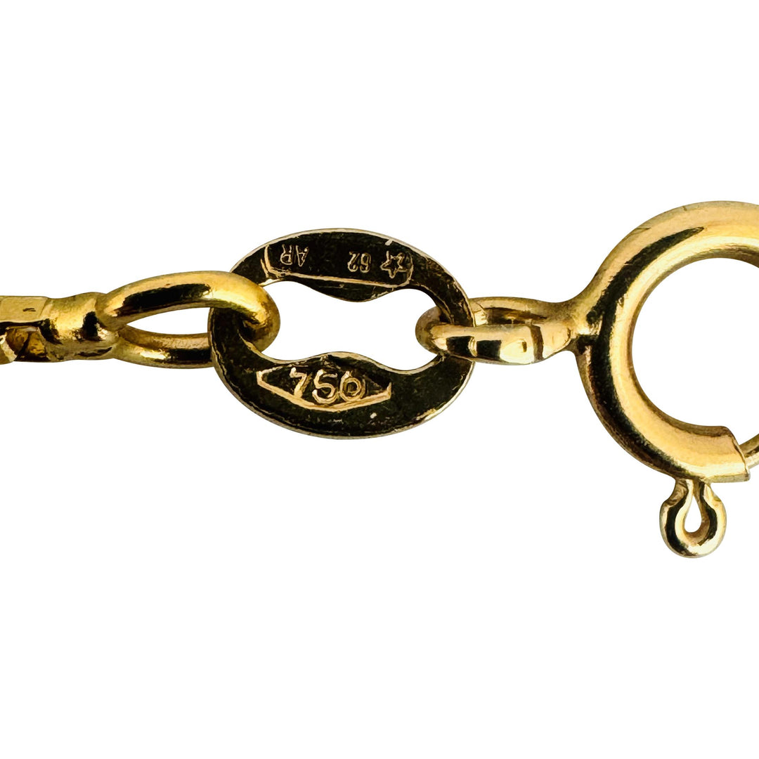 18k Yellow Gold 9.2g Vintage Ladies Box Link Ball Station Necklace Italy 24"