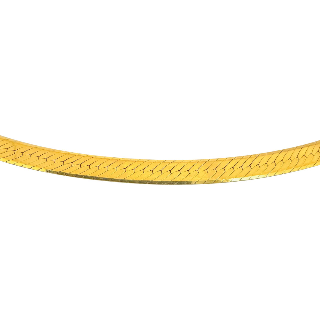 18k Yellow Gold 20.6g Solid Long 5mm Herringbone Link Necklace Italy 30"