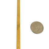 18k Yellow Gold 20.6g Solid Long 5mm Herringbone Link Necklace Italy 30"