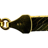 18k Yellow Gold 20.6g Solid Long 5mm Herringbone Link Necklace Italy 30"