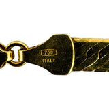 18k Yellow Gold 20.6g Solid Long 5mm Herringbone Link Necklace Italy 30"